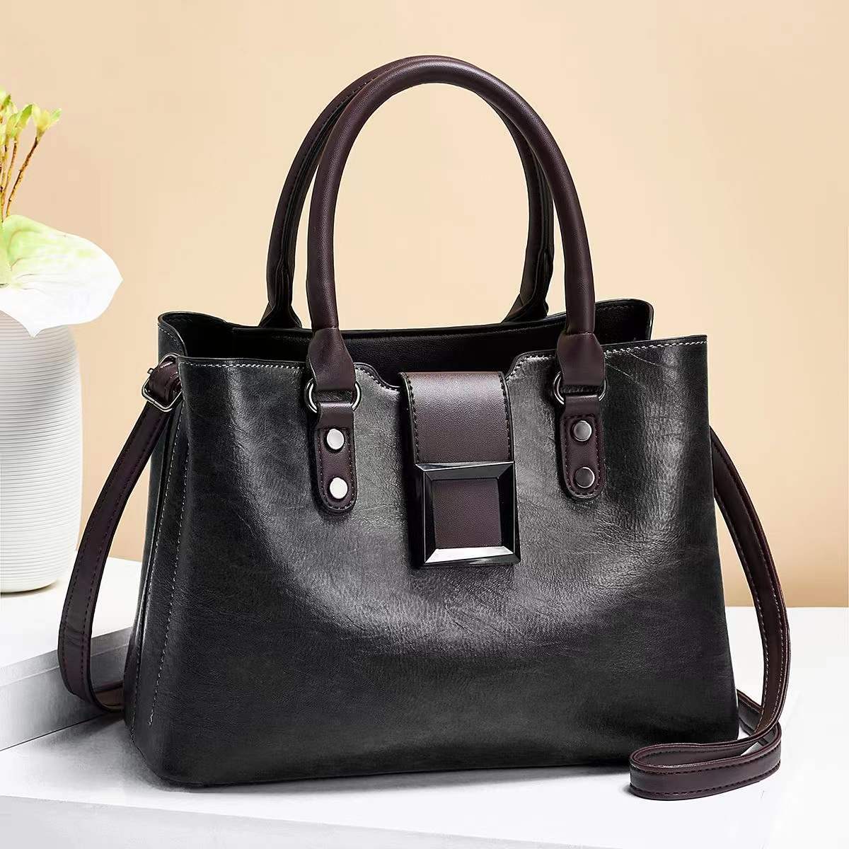 Women’s Shoulder Bag with Big Buckle – Stylish Work, Office & Daily Crossbody Handbag LONDYN UPBRINGING