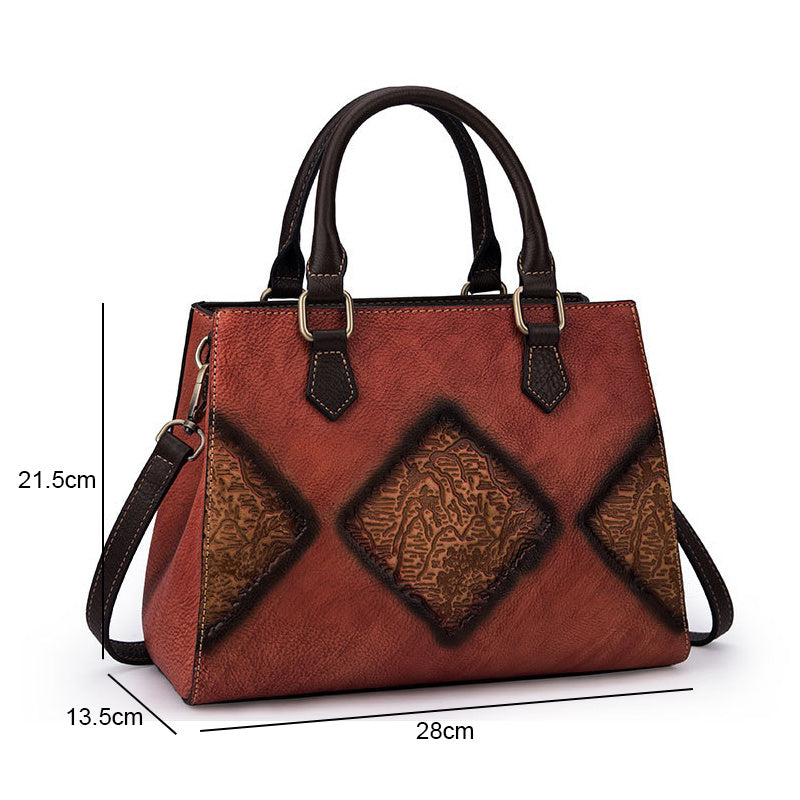 Top-Layer Cowhide Retro Handbag for Women – European & American Fashion Casual Shoulder Bag LONDYN UPBRINGING