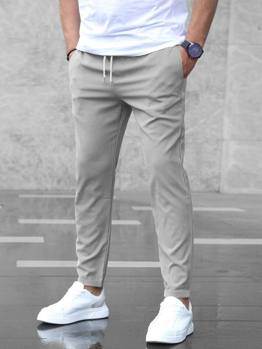 Men’s Slim Fit Casual Pants – Fashion Drawstring Trousers with Pockets LONDYN UPBRINGING