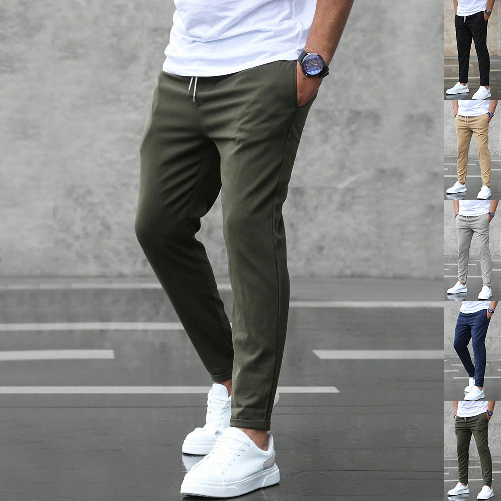 Men’s Slim Fit Casual Pants – Fashion Drawstring Trousers with Pockets LONDYN UPBRINGING