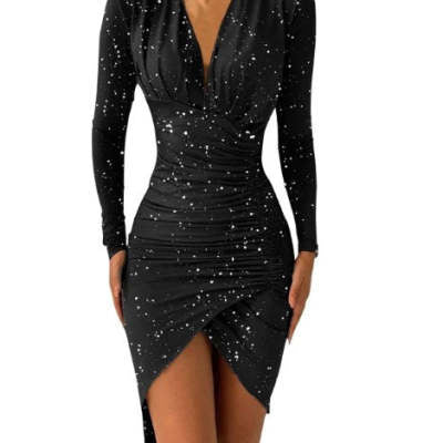 Women's Printed Bodycon Dress: New Long Sleeve Style LONDYN UPBRINGING