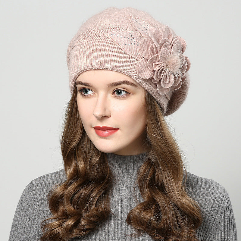 Luxury Rabbit Fur Blend Knitted Beanie for Women | Warm Winter Wool Hat LONDYN UPBRINGING