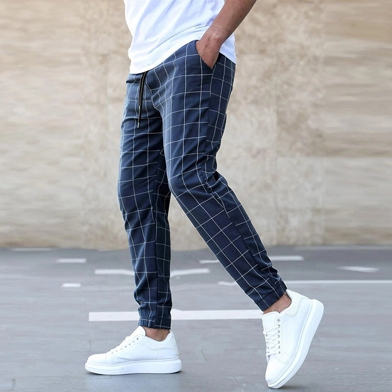 Men’s Plaid Print Pants – Casual Drawstring Trousers for Stylish Everyday Wear LONDYN UPBRINGING