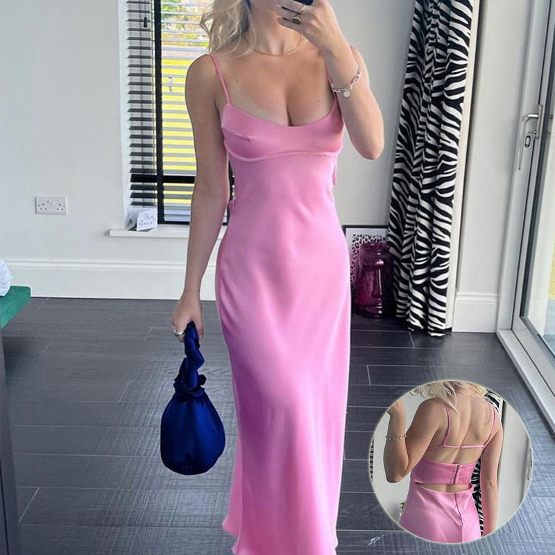Women Camis Satin Long Dresses & Elegant Sleeveless Slip Holiday Party - Casual Backless Summer Dresses LONDYN UPBRINGING