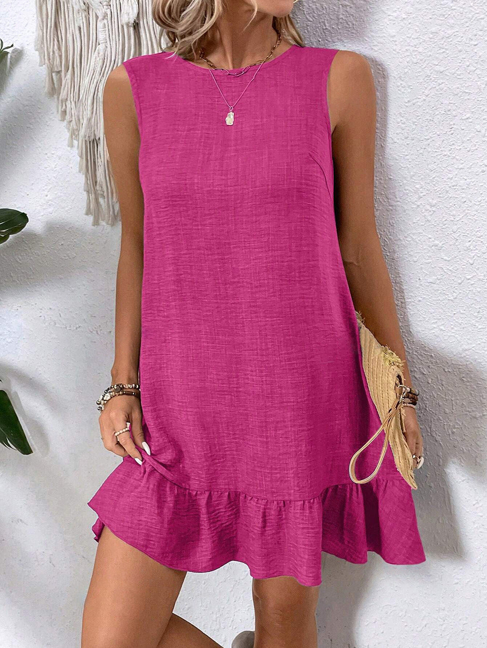Women's Summer Ruffle Dress: Loose, Sleeveless Straight Beach Style LONDYN UPBRINGING