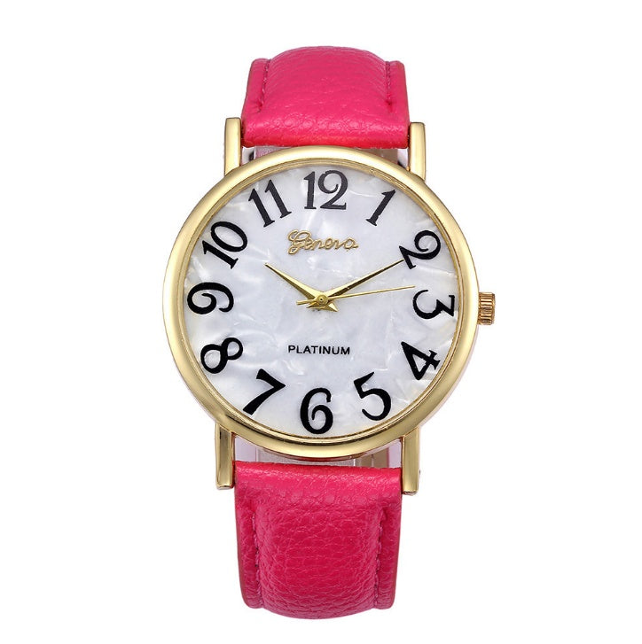 Marble Belt Geneva Watch – Fashion Shell Face Casual Watch for Men & Women LONDYN UPBRINGING