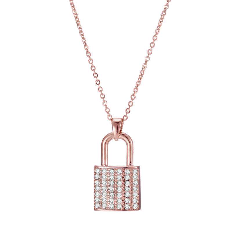 Luxury Zircon Lock Necklace for Couples | Lover's Heart Lock Key Pendant Jewelry LONDYN UPBRINGING