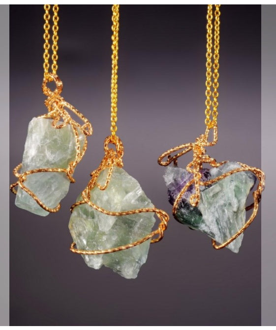 Natural Stone Pendant Necklace | Raw Irregular Crystal Rough Jewelry for Women LONDYN UPBRINGING