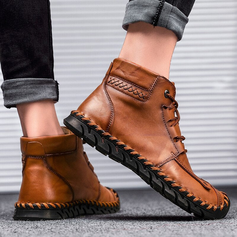 Men’s Leather Casual Shoes – Premium Genuine Leather Sneakers for Everyday Comfort & Style LONDYN UPBRINGING