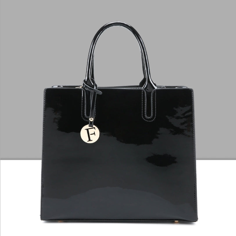 3-Piece Shiny Leather Handbag Set for Women – Stylish Tote, Shoulder & Crossbody Bags LONDYN UPBRINGING