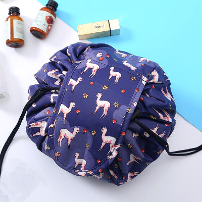 Animal Print Drawstring Cosmetic Bag – Large Capacity Lazy Makeup Storage Organizer for Travel LONDYN UPBRINGING