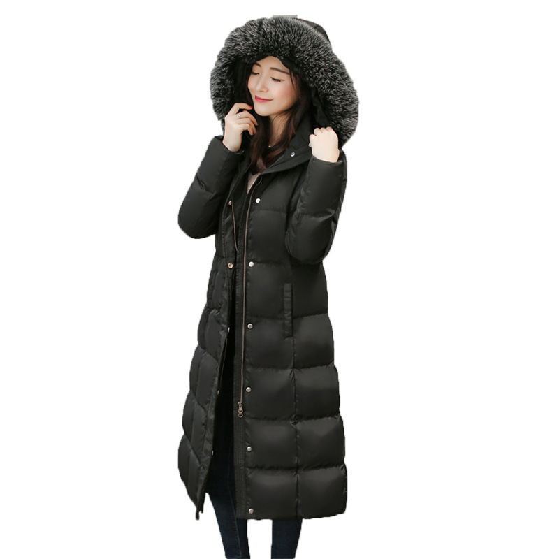Warm Women's Extra Long Down Parka – Maxi Puffer Coat with Hood for Extreme Winter LONDYN UPBRINGING