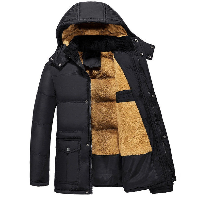 Men’s Plus Velvet Padded Jacket – Warm Winter Coat for Outdoor Comfort & Casual Style LONDYN UPBRINGING