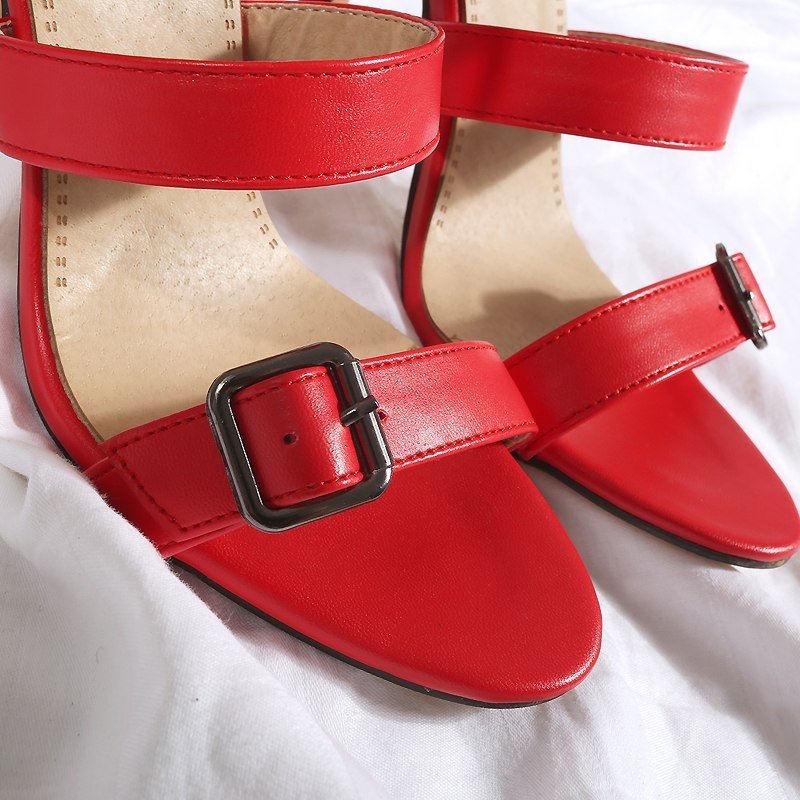 Women's British Style High Tube Sandals: Sexy Roman Gladiator Belt Buckle Stiletto Boots LONDYN UPBRINGING