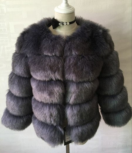 Women's Elegant Faux Mink Fur Coat S-3XL - Thick Warm Winter Outerwear LONDYN UPBRINGING