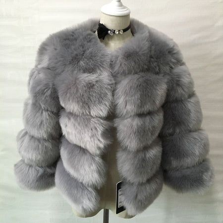 Women's Elegant Faux Mink Fur Coat S-3XL - Thick Warm Winter Outerwear LONDYN UPBRINGING