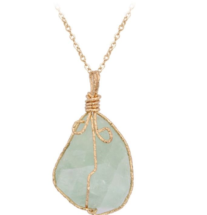 Natural Stone Pendant Necklace | Raw Irregular Crystal Rough Jewelry for Women LONDYN UPBRINGING