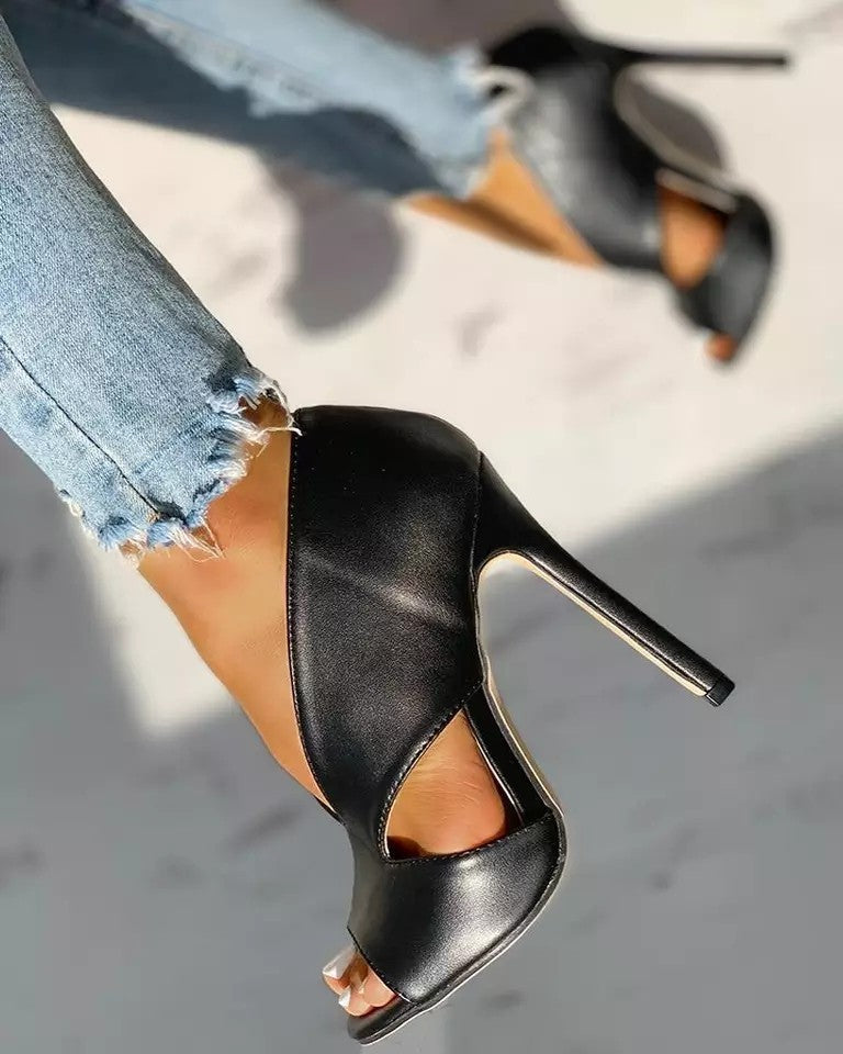 Women's Plus Size High Heels: Extended Size 4 Fine Heel Stiletto Sandals LONDYN UPBRINGING