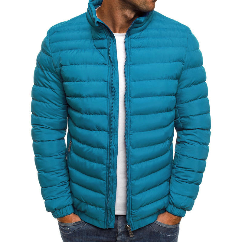 Men’s Cotton Padded Jacket – Thick Zipper Overcoat with Pockets for Coldproof Autumn & Outdoor Wear LONDYN UPBRINGING