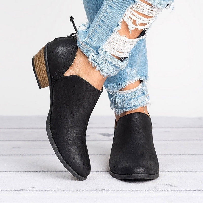Autumn Retro High Heel Ankle Boots for Women LONDYN UPBRINGING