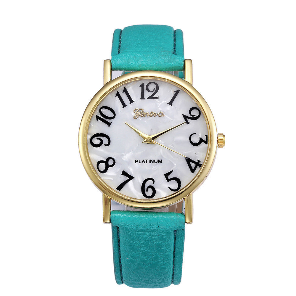 Marble Belt Geneva Watch – Fashion Shell Face Casual Watch for Men & Women LONDYN UPBRINGING