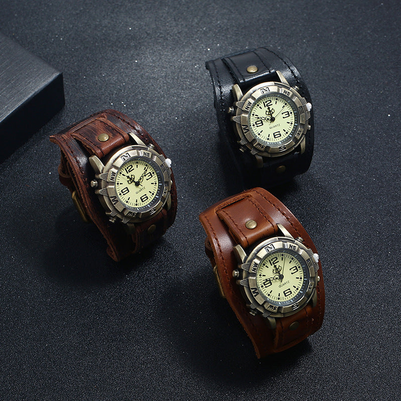 Vintage Leather Bracelet Watch – Versatile Fashion Timepiece for Men & Women LONDYN UPBRINGING