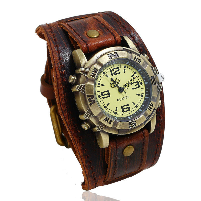 Vintage Leather Bracelet Watch – Versatile Fashion Timepiece for Men & Women LONDYN UPBRINGING