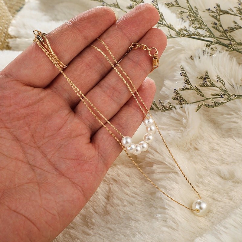 European & American Fashion Double Pearl Necklace | Women's Trendy Layered Jewelry LONDYN UPBRINGING