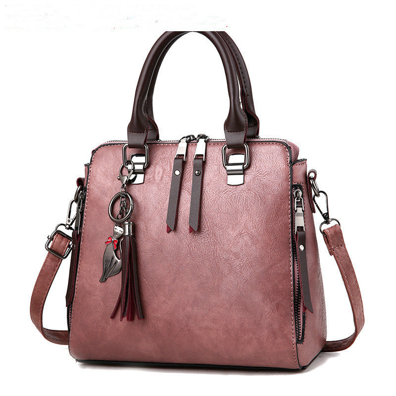 Vintage PU Leather Handbag for Women – Luxury Large Capacity Tote with Tassel & Top Handle Shoulder Bag LONDYN UPBRINGING