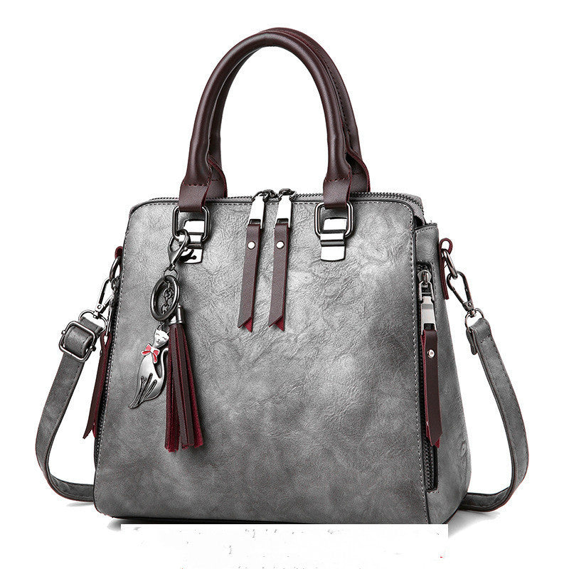 Vintage PU Leather Handbag for Women – Luxury Large Capacity Tote with Tassel & Top Handle Shoulder Bag LONDYN UPBRINGING