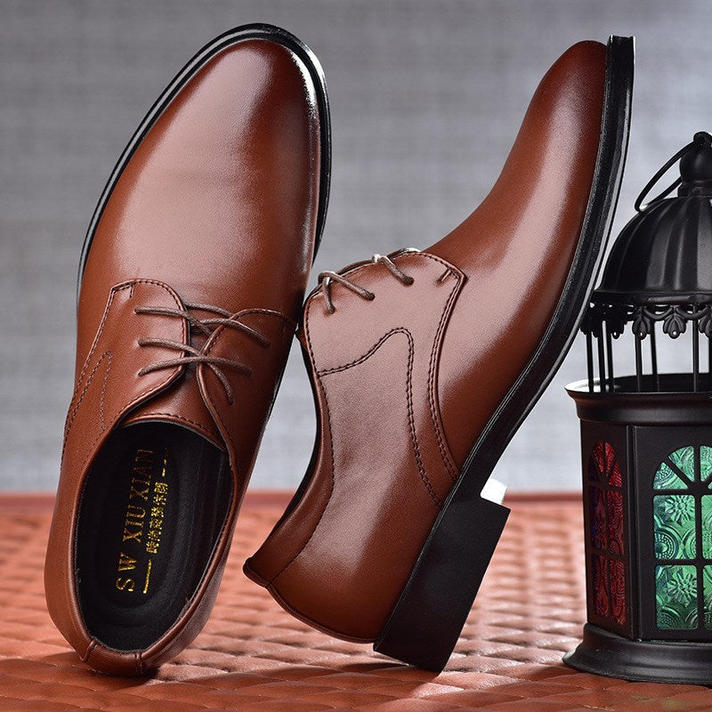 Men’s Black Pointed Toe Lace-Up Shoes – Casual Fashion Dress Footwear LONDYN UPBRINGING