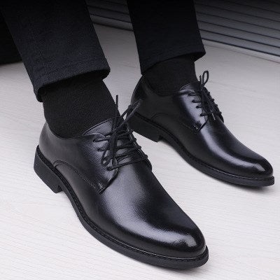 Men’s Black Pointed Toe Lace-Up Shoes – Casual Fashion Dress Footwear LONDYN UPBRINGING