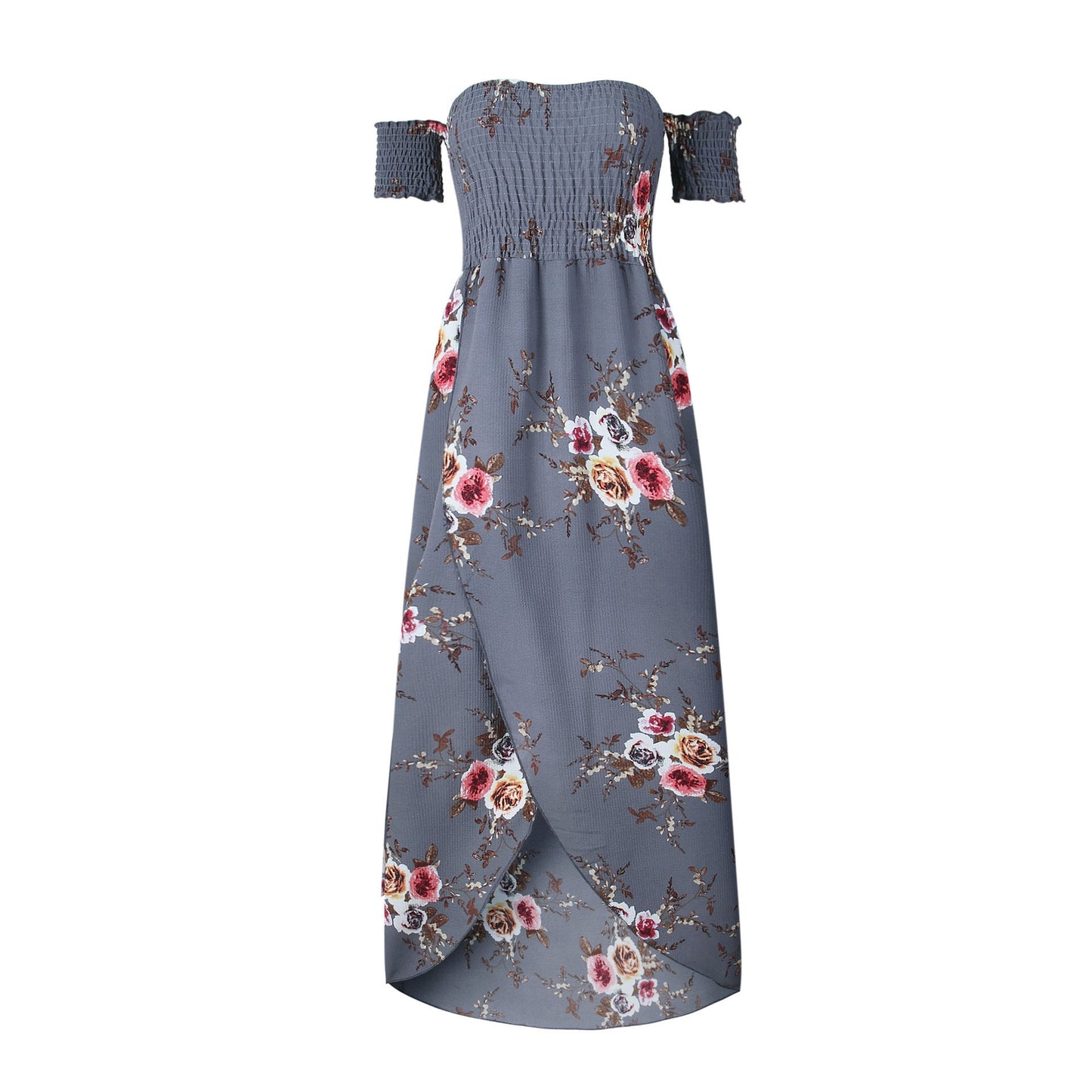 Boho Floral Off-Shoulder Maxi Dress for Women | Summer Beach Vacation Style LONDYN UPBRINGING