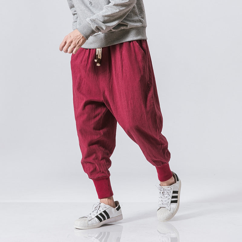 Men’s Chinese Style Harem Pants – Cotton Linen Streetwear Joggers LONDYN UPBRINGING