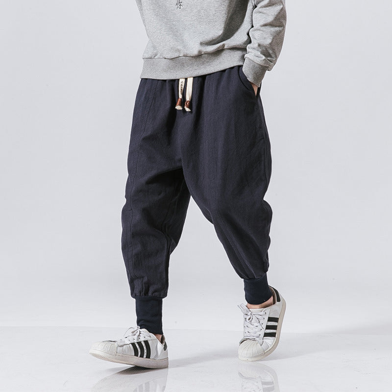 Men’s Chinese Style Harem Pants – Cotton Linen Streetwear Joggers LONDYN UPBRINGING