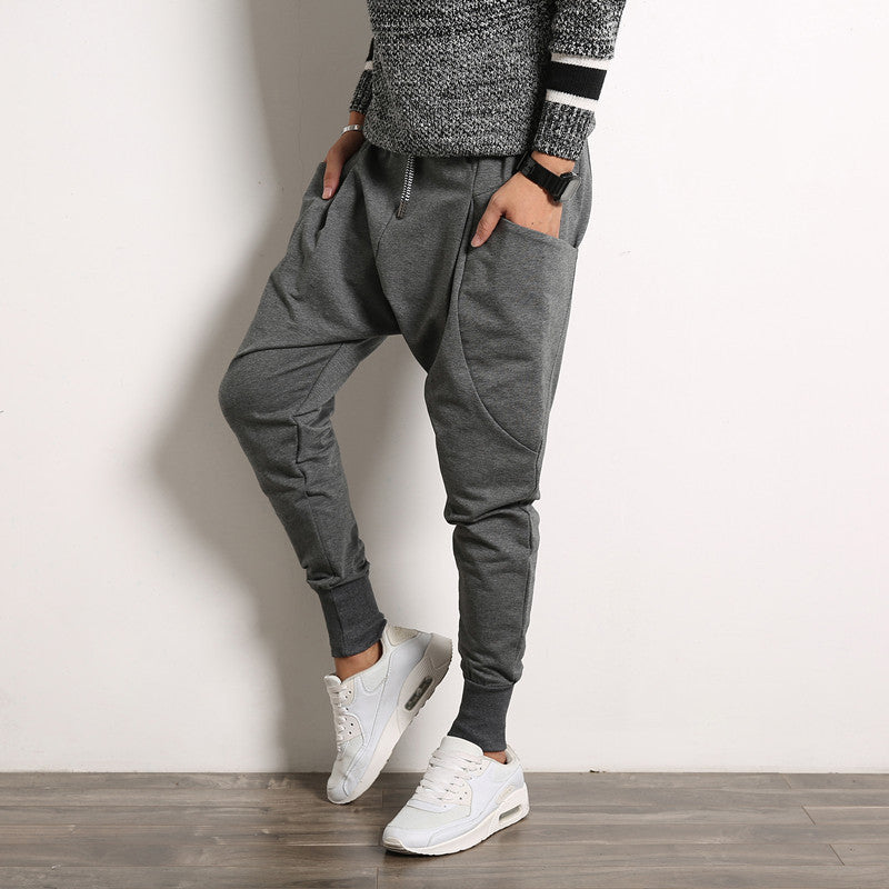 Japanese Style Harem Pants – Solid Color Plus Size Suspender Trousers for Men LONDYN UPBRINGING