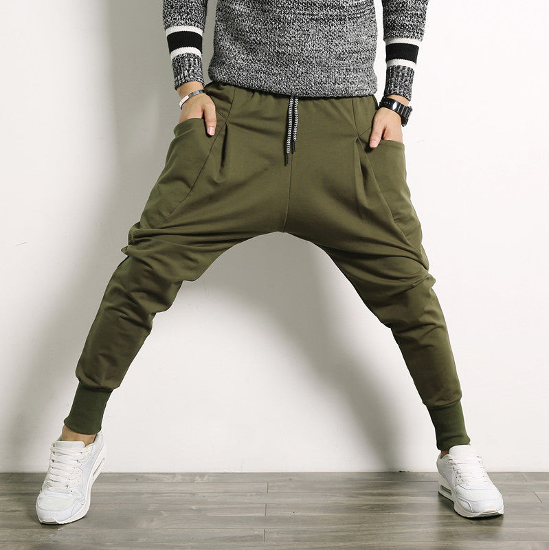 Japanese Style Harem Pants – Solid Color Plus Size Suspender Trousers for Men LONDYN UPBRINGING