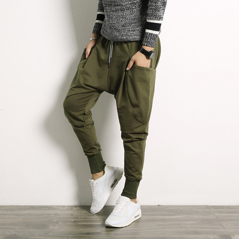 Japanese Style Harem Pants – Solid Color Plus Size Suspender Trousers for Men LONDYN UPBRINGING
