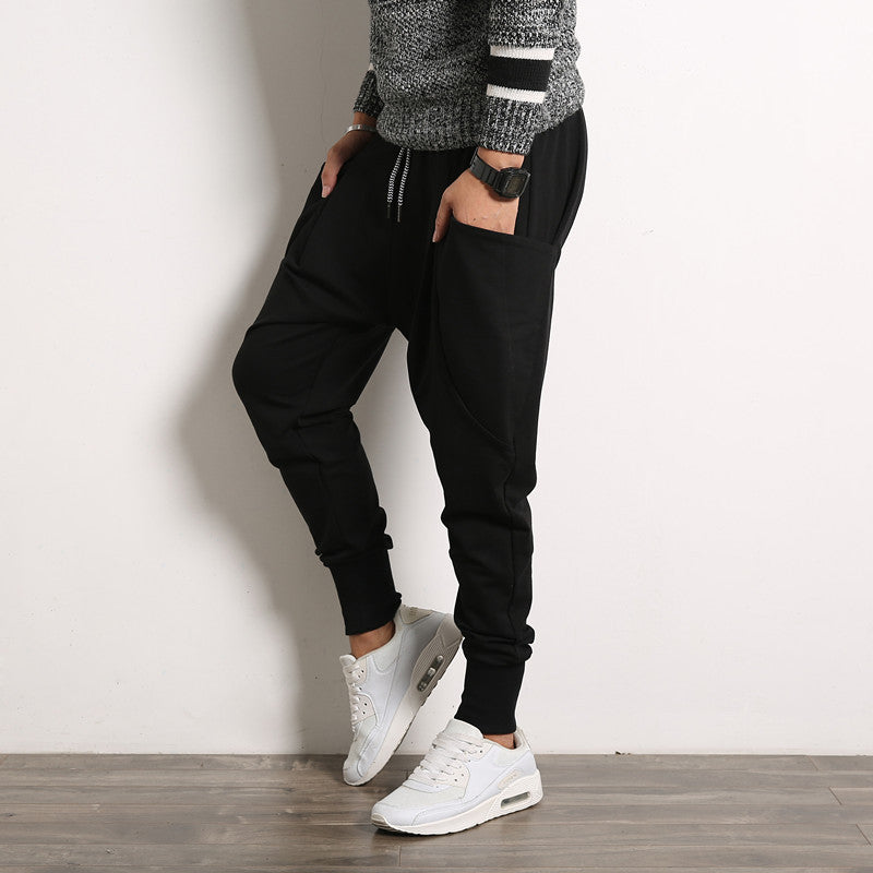 Japanese Style Harem Pants – Solid Color Plus Size Suspender Trousers for Men LONDYN UPBRINGING