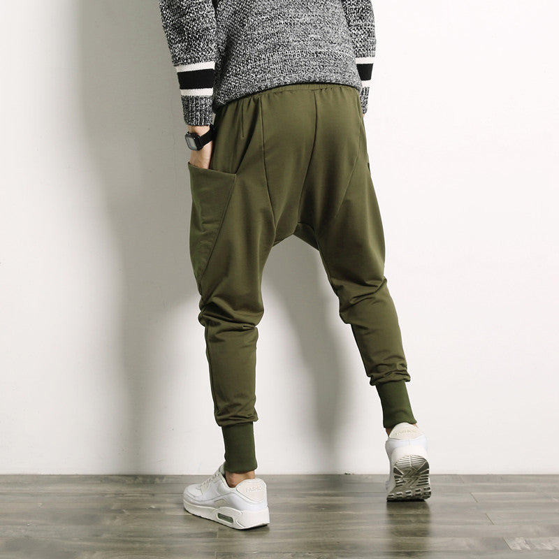 Japanese Style Harem Pants – Solid Color Plus Size Suspender Trousers for Men LONDYN UPBRINGING