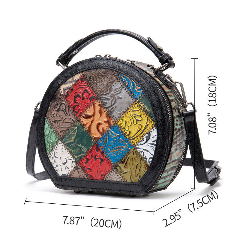 Colorful Genuine Leather Mini Shoulder Bag - Women's Retro Crossbody Handbag LONDYN UPBRINGING