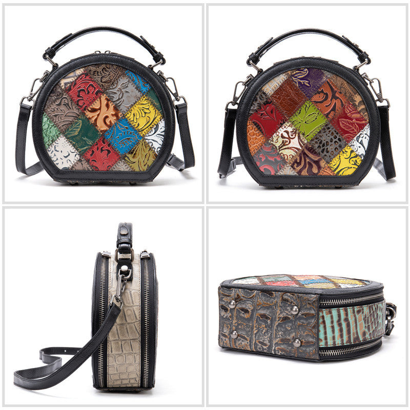 Colorful Genuine Leather Mini Shoulder Bag - Women's Retro Crossbody Handbag LONDYN UPBRINGING