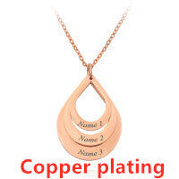 3 Drop Engraving Name Necklace | Personalized Stainless Steel Water Drop Pendant LONDYN UPBRINGING