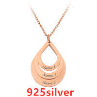 3 Drop Engraving Name Necklace | Personalized Stainless Steel Water Drop Pendant LONDYN UPBRINGING