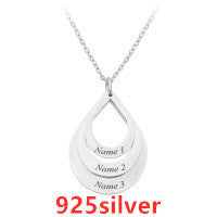 3 Drop Engraving Name Necklace | Personalized Stainless Steel Water Drop Pendant LONDYN UPBRINGING