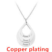 3 Drop Engraving Name Necklace | Personalized Stainless Steel Water Drop Pendant LONDYN UPBRINGING
