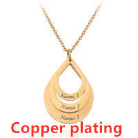 3 Drop Engraving Name Necklace | Personalized Stainless Steel Water Drop Pendant LONDYN UPBRINGING