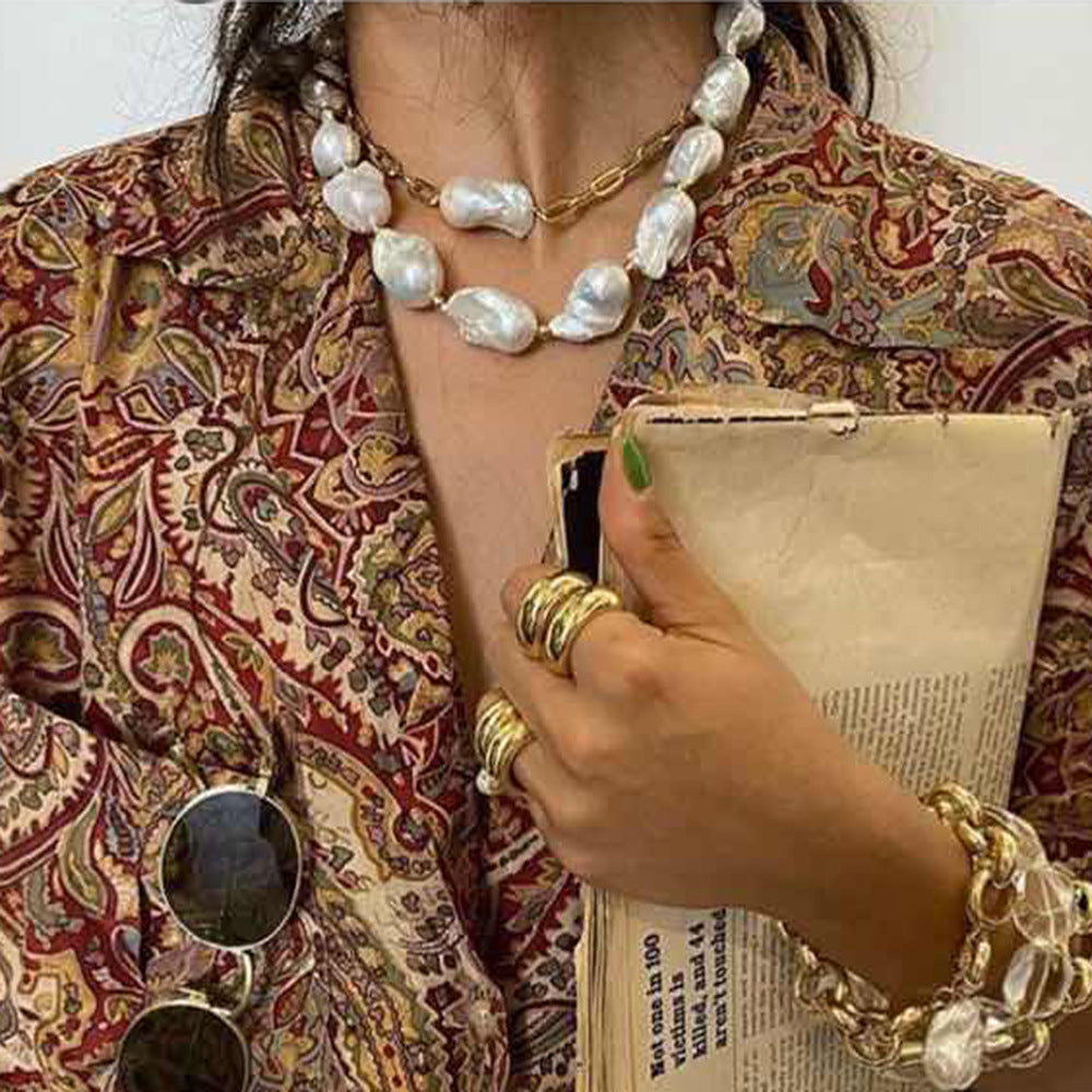Holiday Style Irregular Pearl Necklace for Women | Unique Baroque Pearl Fashion Jewelry LONDYN UPBRINGING