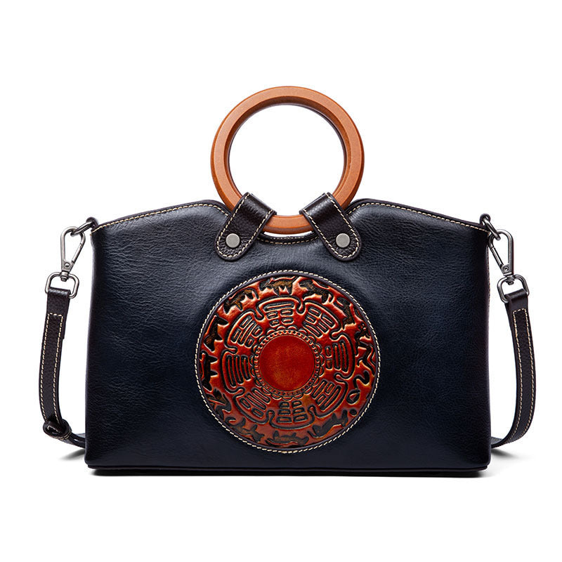 Fashion Vintage Genuine Leather Handbag for Women – Luxury Designer Shoulder Bag for Ladies LONDYN UPBRINGING