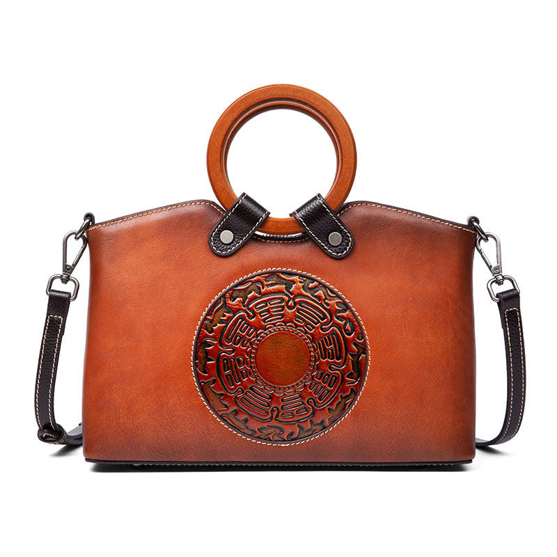 Fashion Vintage Genuine Leather Handbag for Women – Luxury Designer Shoulder Bag for Ladies LONDYN UPBRINGING
